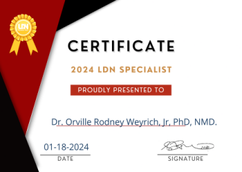 Doctor Weyrich LDN Specialist Certification.